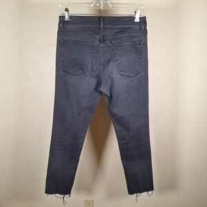 Imogene + Willie Slim Skinny Jeans Black Low Rise Stretch Raw Hem 28